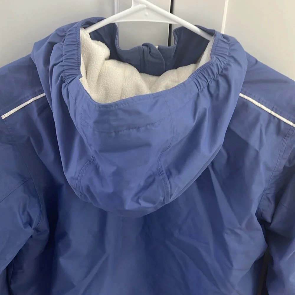 Columbia Girl’s Omni-Heat Blue White Waterproof Breathable Winter Coat Jacket